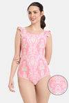 Zelocity Elastane Blended Slip-On Malliot with Removable Pads - Peach pink — thumbnail 1